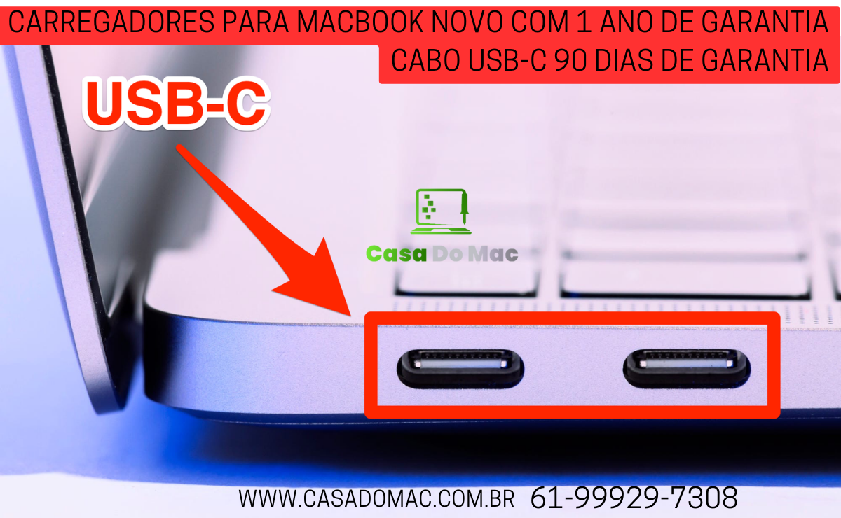 Fonte adaptador para usb-c para macbook pro 15.4 touch bar a1707 a1990 - Casa do Mac